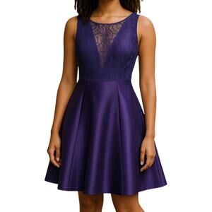 Lace Mikado Dress Womens 8 Purple Fairycore Prom Formal‎ Whimsigoth Quinceanera